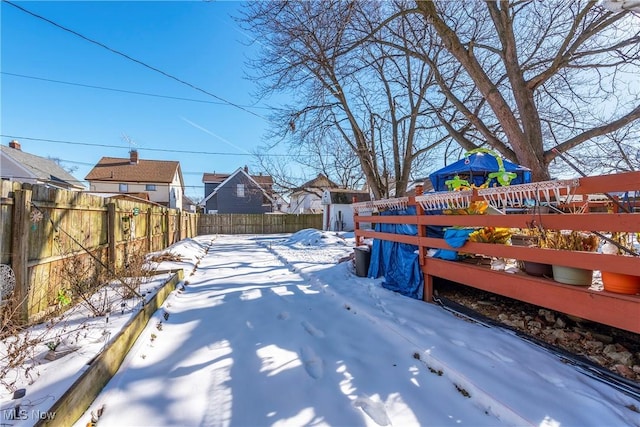 view of snowy yard