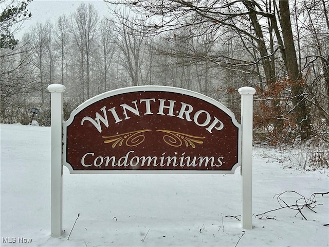 view of community sign