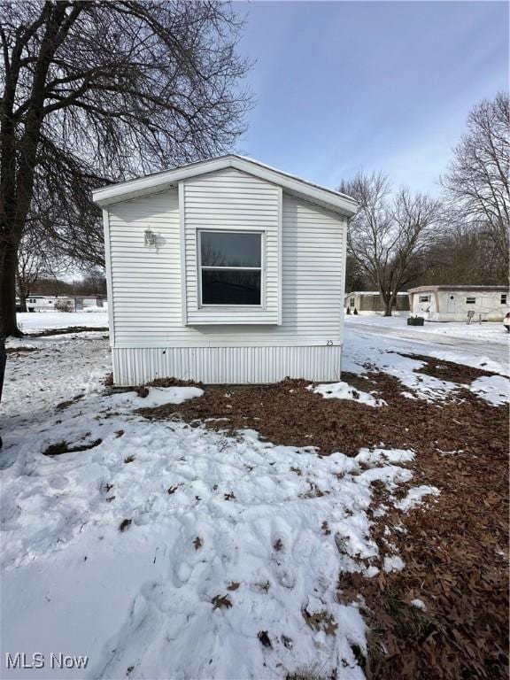 view of snowy exterior