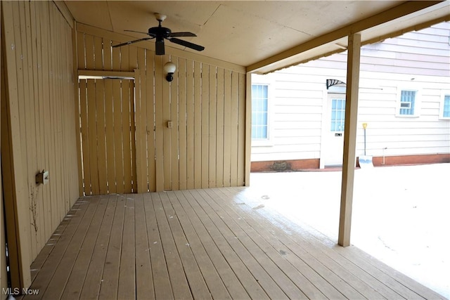 deck featuring ceiling fan