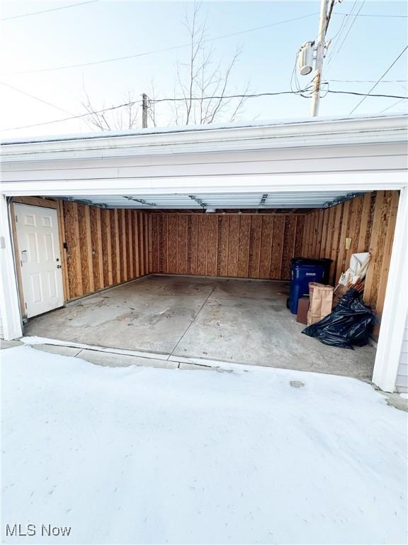 view of garage