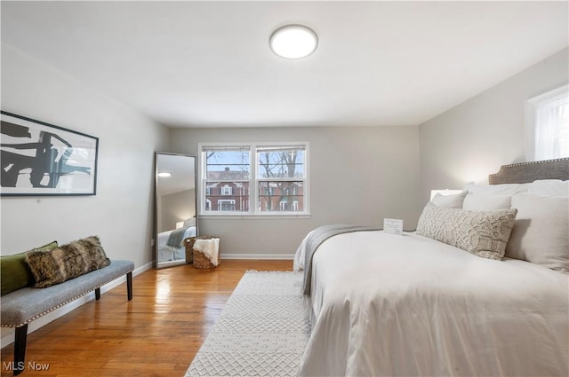 bedroom featuring light wood-type flooring