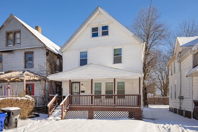 view of front of property with a porch