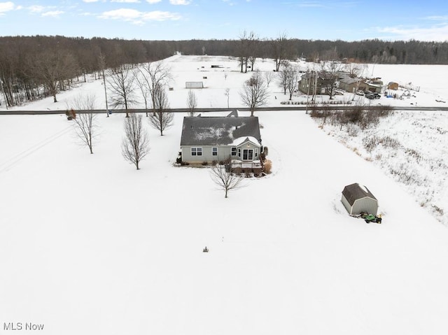 view of snowy aerial view