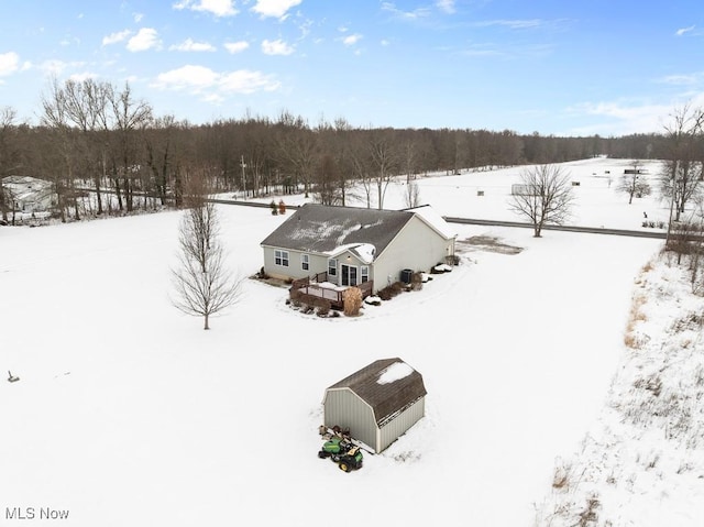 view of snowy aerial view