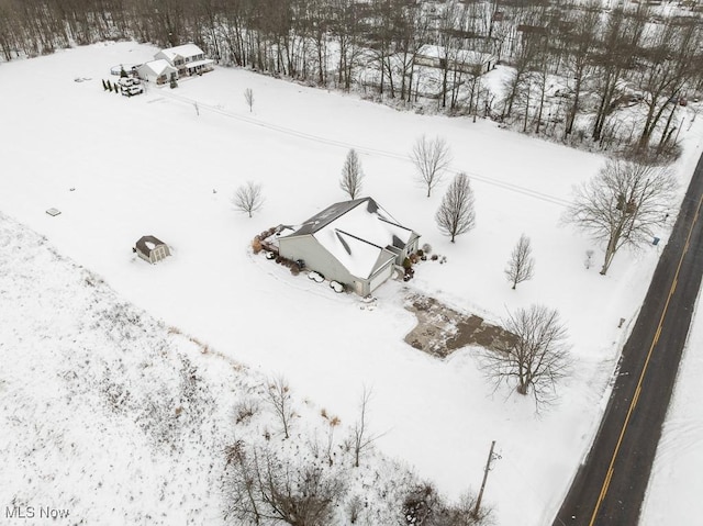 view of snowy aerial view