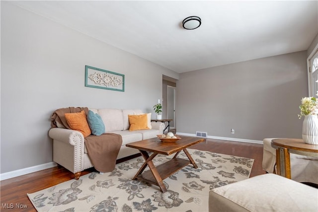 living room featuring wood-type flooring