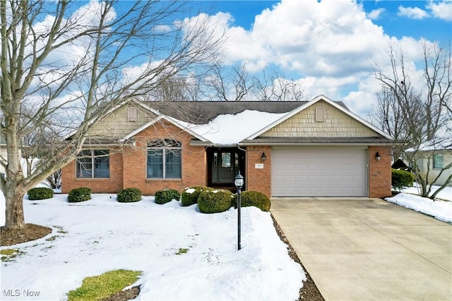 ranch-style home featuring a garage