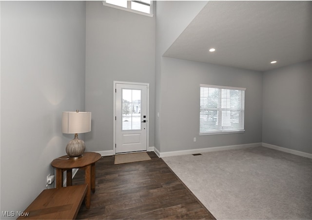 entrance foyer with dark wood-type flooring