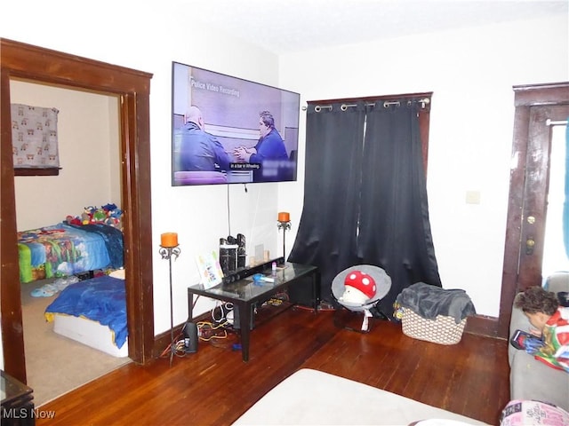 living room featuring hardwood / wood-style flooring