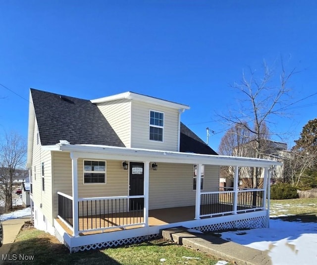 view of front facade with covered porch