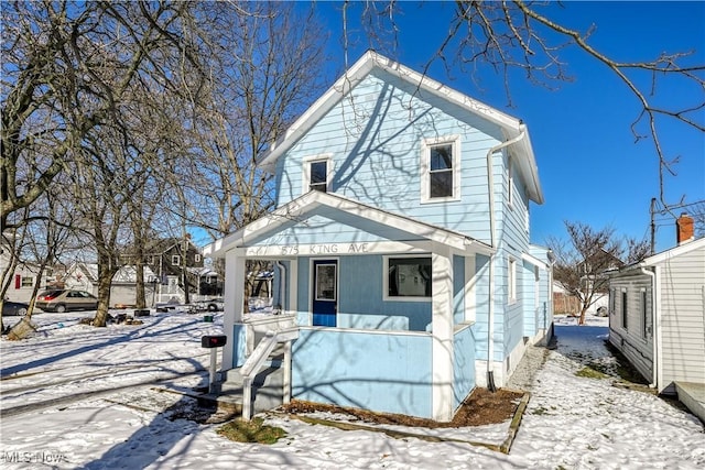 view of front of home with a porch