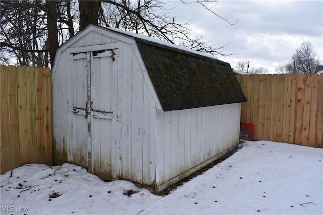 view of snow covered structure