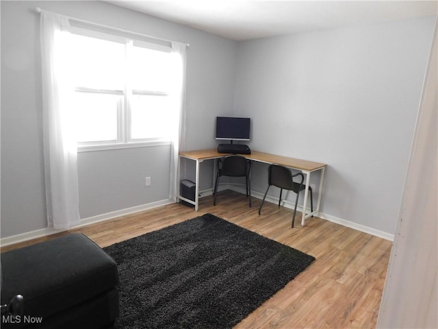 office featuring hardwood / wood-style flooring