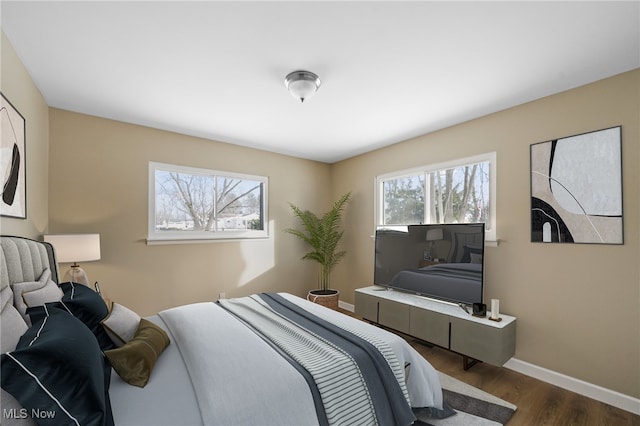 bedroom featuring dark hardwood / wood-style floors