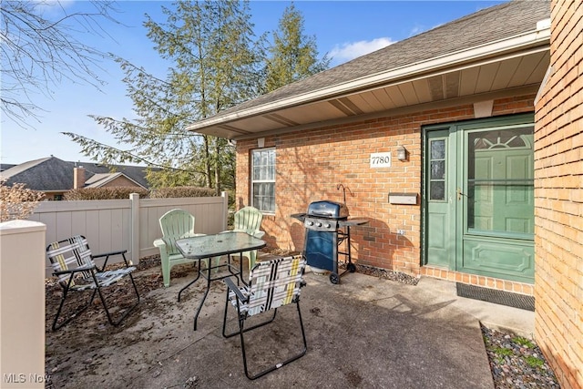 view of patio / terrace featuring area for grilling