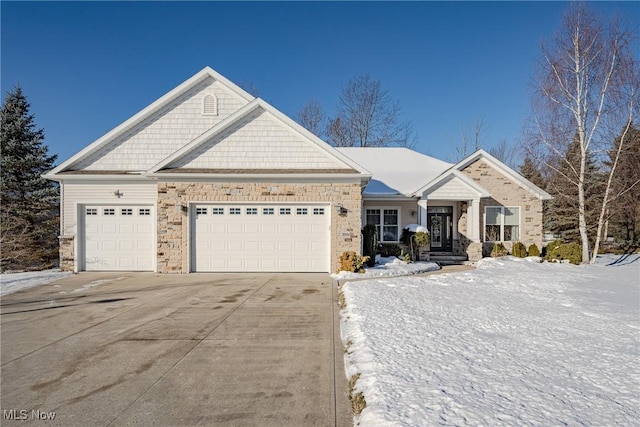 craftsman-style house with a garage