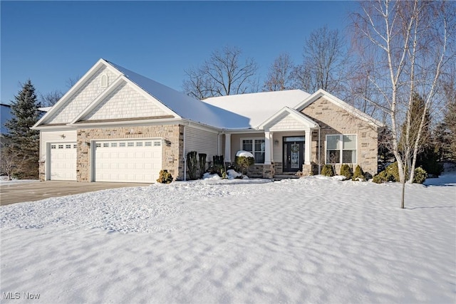 craftsman house featuring a garage