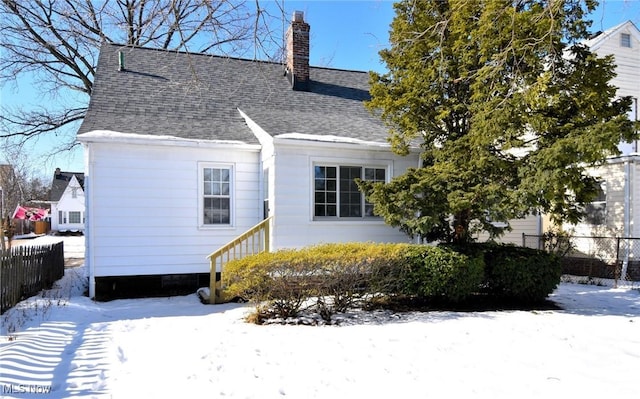 view of snowy exterior