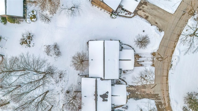 view of snowy aerial view