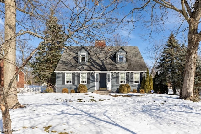 view of new england style home