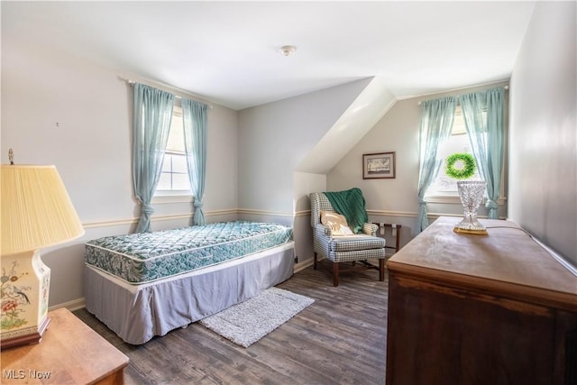 bedroom featuring dark hardwood / wood-style flooring