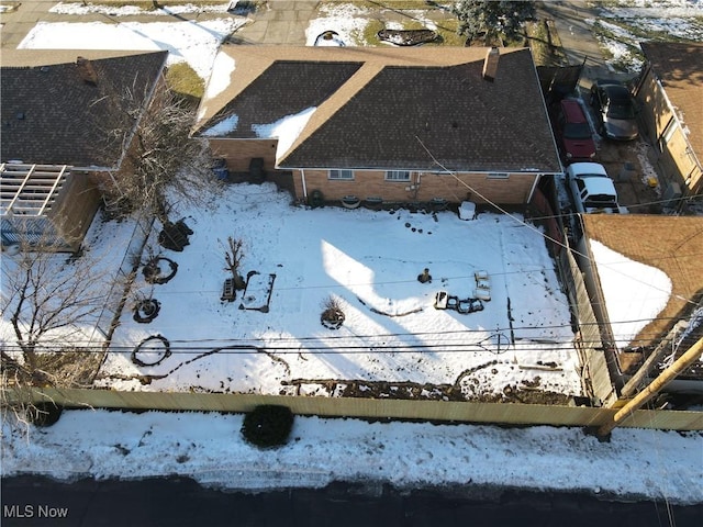 view of snowy aerial view