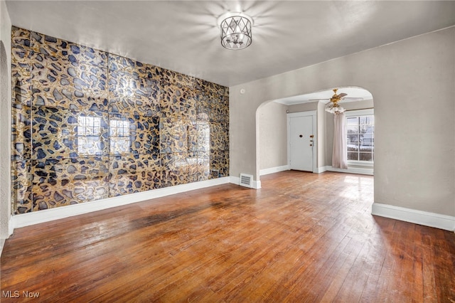 interior space with hardwood / wood-style floors