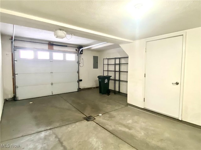 garage with electric panel