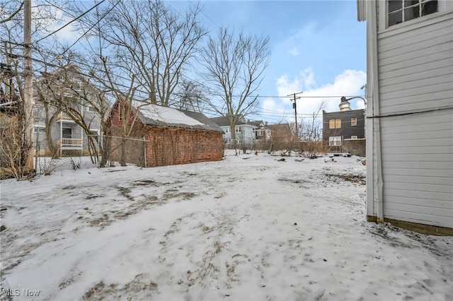 view of snowy yard