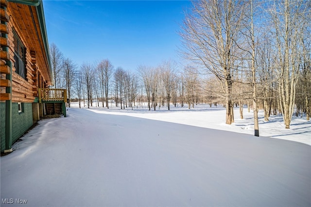 view of snowy yard