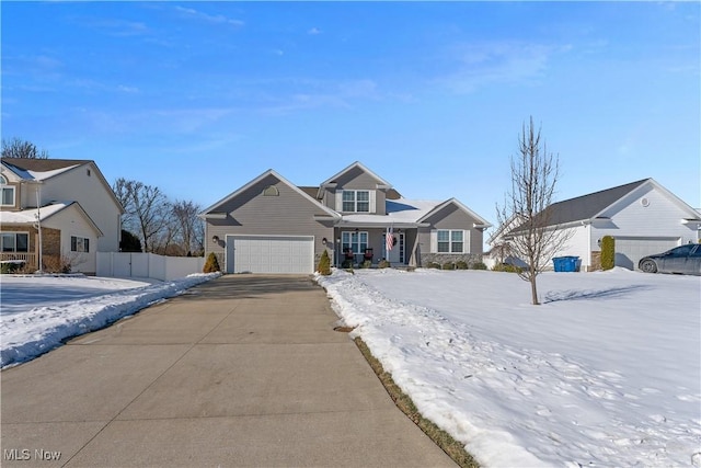 view of front of home with a garage