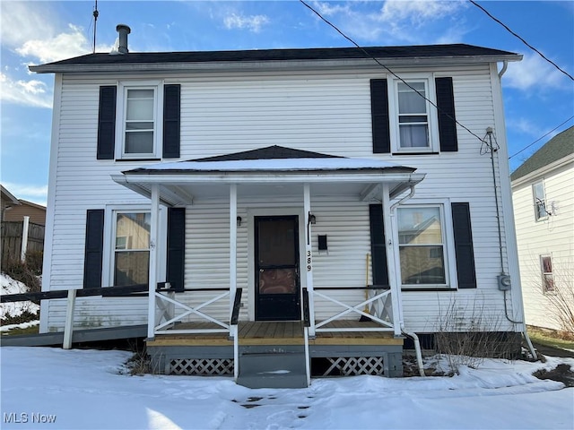 view of front of house with covered porch