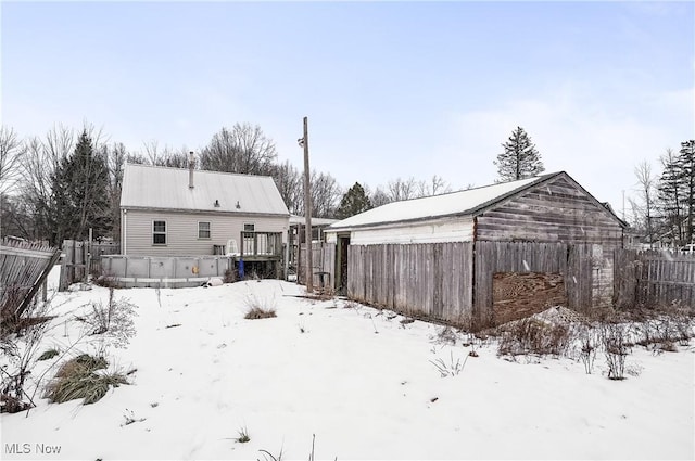 view of yard covered in snow