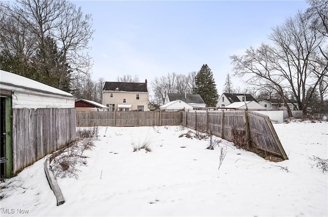 view of snowy yard