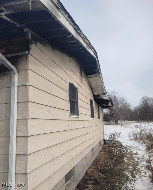 view of snowy exterior