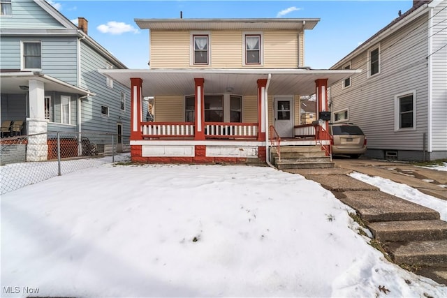 view of front of property with a porch