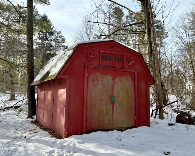 view of snow covered structure