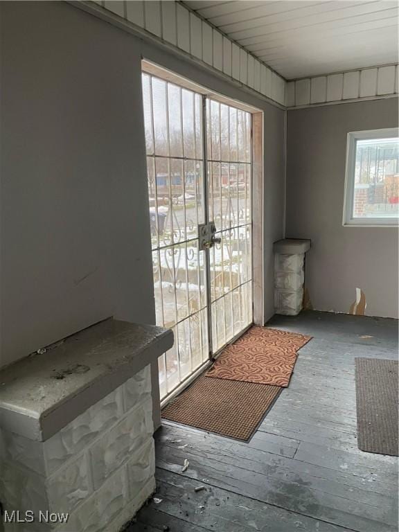 interior space featuring dark wood-type flooring