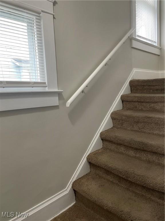 stairway with plenty of natural light