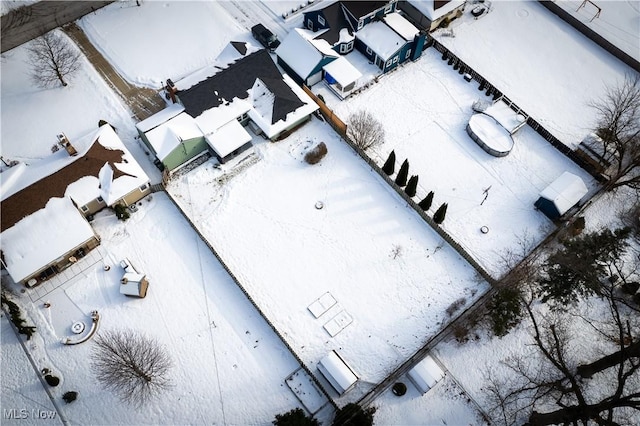 view of snowy aerial view