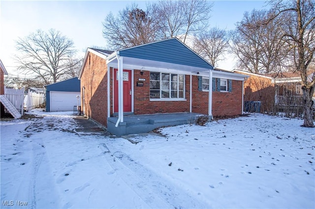 view of front of home with an outbuilding and a garage