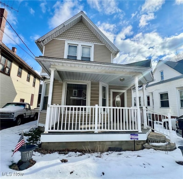 view of front of property with a porch