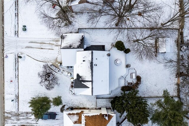 view of snowy aerial view