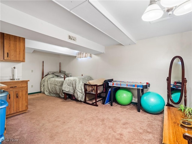 view of carpeted bedroom