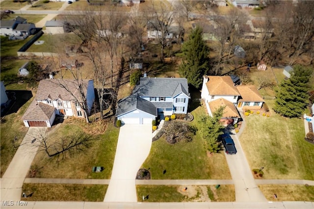 aerial view featuring a residential view