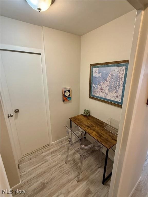 office featuring light hardwood / wood-style floors