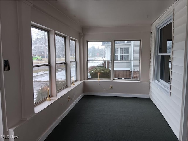 view of unfurnished sunroom