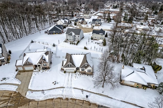 view of snowy aerial view