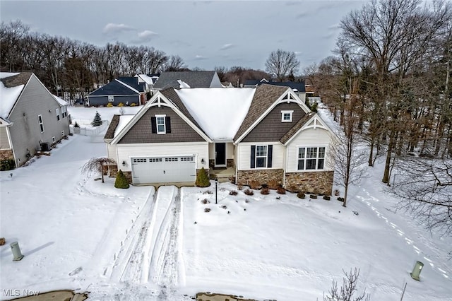 craftsman-style house with a garage